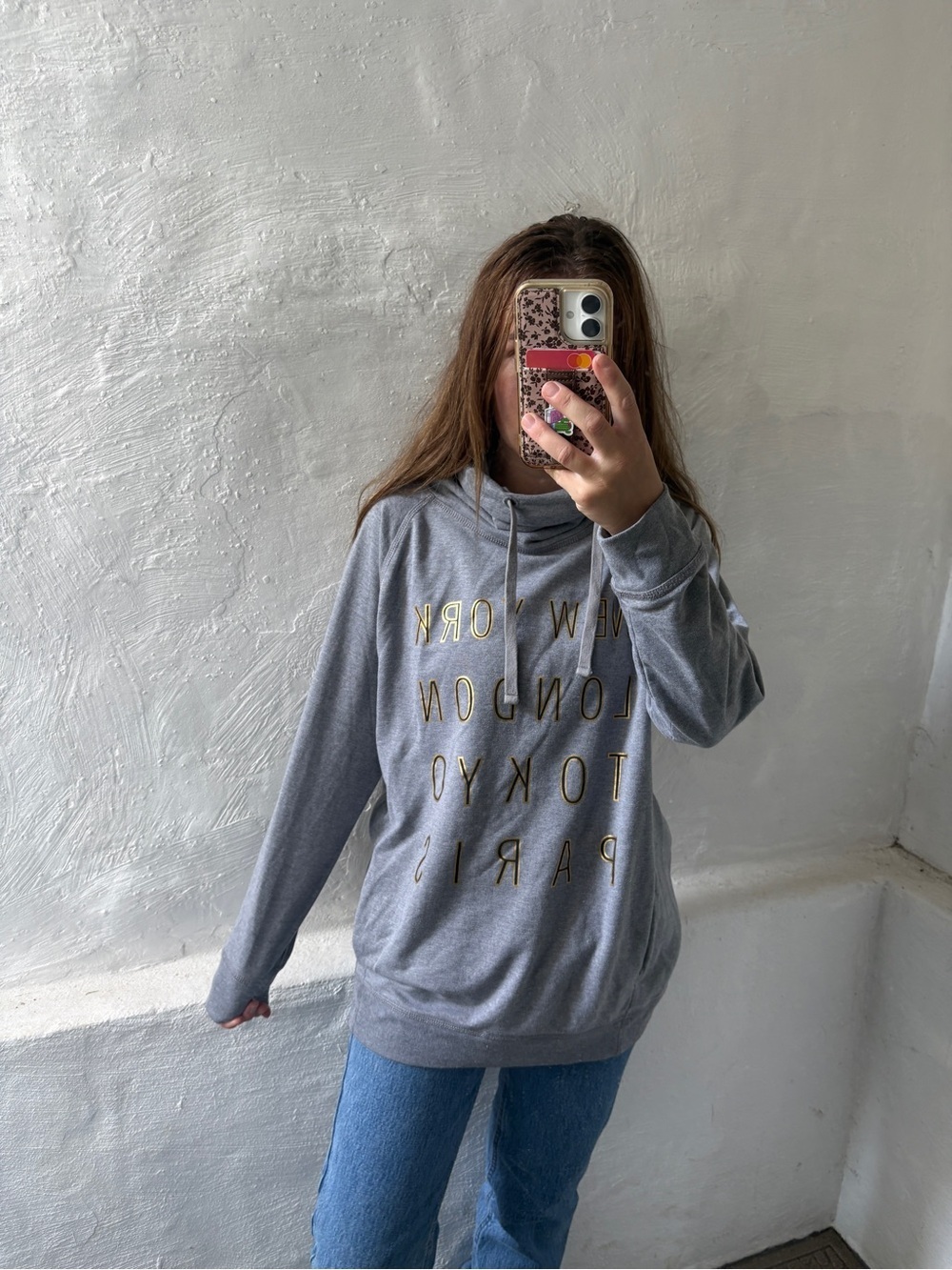 Gap cowl neck tunic length sweatshirt